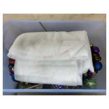 Tote of multi color ornament wreaths and