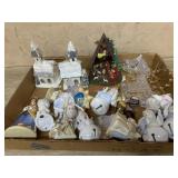Flat of various Christmas ornaments Angels