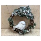 10 inch Snow Owl wreath