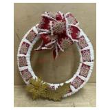 Red and white 14 inch Wreath
