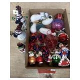 Flat of various Christmas ornaments