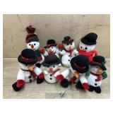 Box lot of 8 stuffed snowman