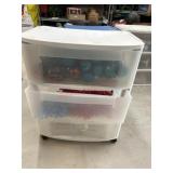 3 Drawer plastic storage cabinet with holiday