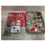 Flat with miniature tree ornaments