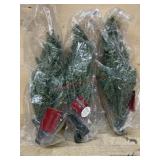 3- Hallmark 2 foot tall Christmas trees