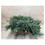 Holiday hanging basket with lights