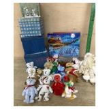 Box with Ty Beanie ornaments/ puzzle and nesting