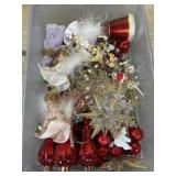 Tote of Doll ornaments and red and white