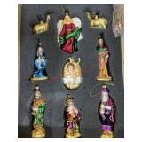 David Shindler blown glass Nativity ornaments and