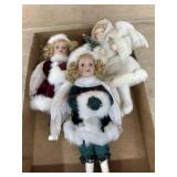 Flat with 3 porcelain Angel dolls