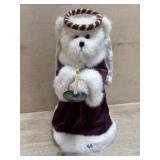 Boyds bear tree topper in deep red dress