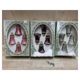 3- Boxes of Christmas by Krebs glass ornaments