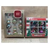 Box of 12 Shiny Brite ornaments and box of 6