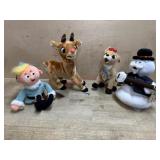 Set of 4 Rudolph Reindeer stuffed figures