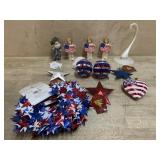 Flat of Americana Christmas ornaments