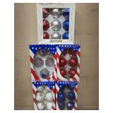 5 Boxes of Americana glass ornaments