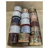 Flat of 19 rolls holiday ribbon