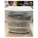 3 Drawer plastic storage cabinet with holiday