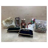 Box lot of various Holiday decor Snowman/ Moose