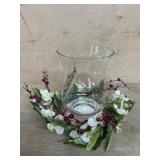 Valerie Flameless candle with flute and greenery