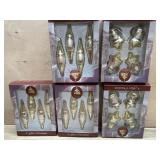 5- Boxes of gold glass ornaments
