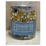 9 Foot gold beaded LED garland