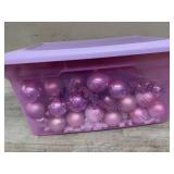 Tote of Pink ornaments and tree picks