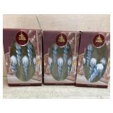 3- Boxes blue and white icicle glass ornaments