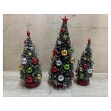 3 Decorated Christmas trees