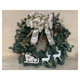 24 inch Reindeer and Sleigh wreath