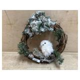 10 inch Snow owl wreath