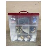 Ornament storage case with Americana ornaments