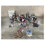 Flat of 30 various tree ornaments Santas and more