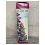24 inch lighted and decorated table tree