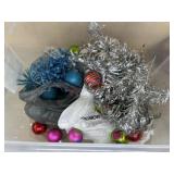 Tote of multi color picks and ornaments