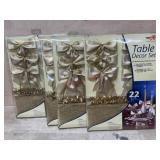 4 Sets of Gold table decor bows