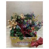 Box lot of floral holiday picks