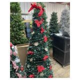 Poinsettia fully decorated pop up tree