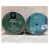 2 Rolls 50 yards each holiday ribbon