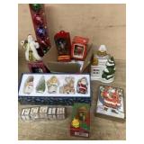 Box lot various ornaments and candle burner