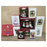 Flat of 11 Hallmark ornaments