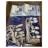 2- 5 light cords and side plug adapters