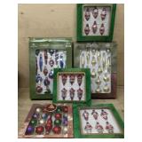 6 Boxes of small glass ornaments