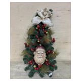 Santa head door hanger wreath