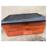 Tote with 4 boxes of ornaments