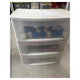 3 Drawer plastic storage cabinet with holiday