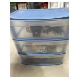 3 Drawer plastic storage cabinet with holiday
