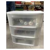 3 Drawer plastic storage cabinet with holiday