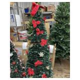 Poinsettia fully decorated pop up tree