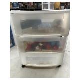 3 Drawer plastic storage cabinet with holiday